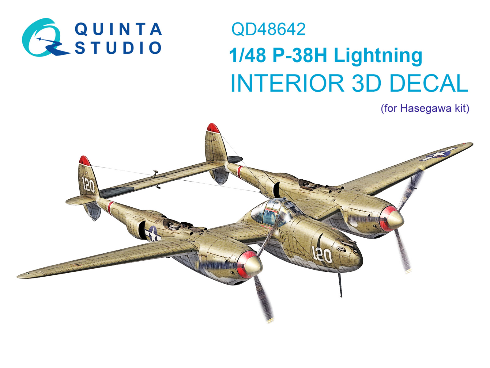 3D Декаль интерьера кабины P-38H Lightning (Hasegawa)