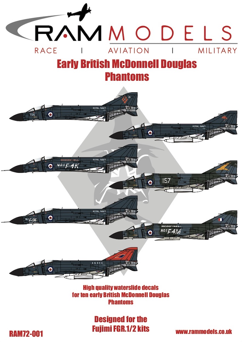 Декаль 1/72 Early British McDonnell-Douglas Phantoms (Ram Modelsl)