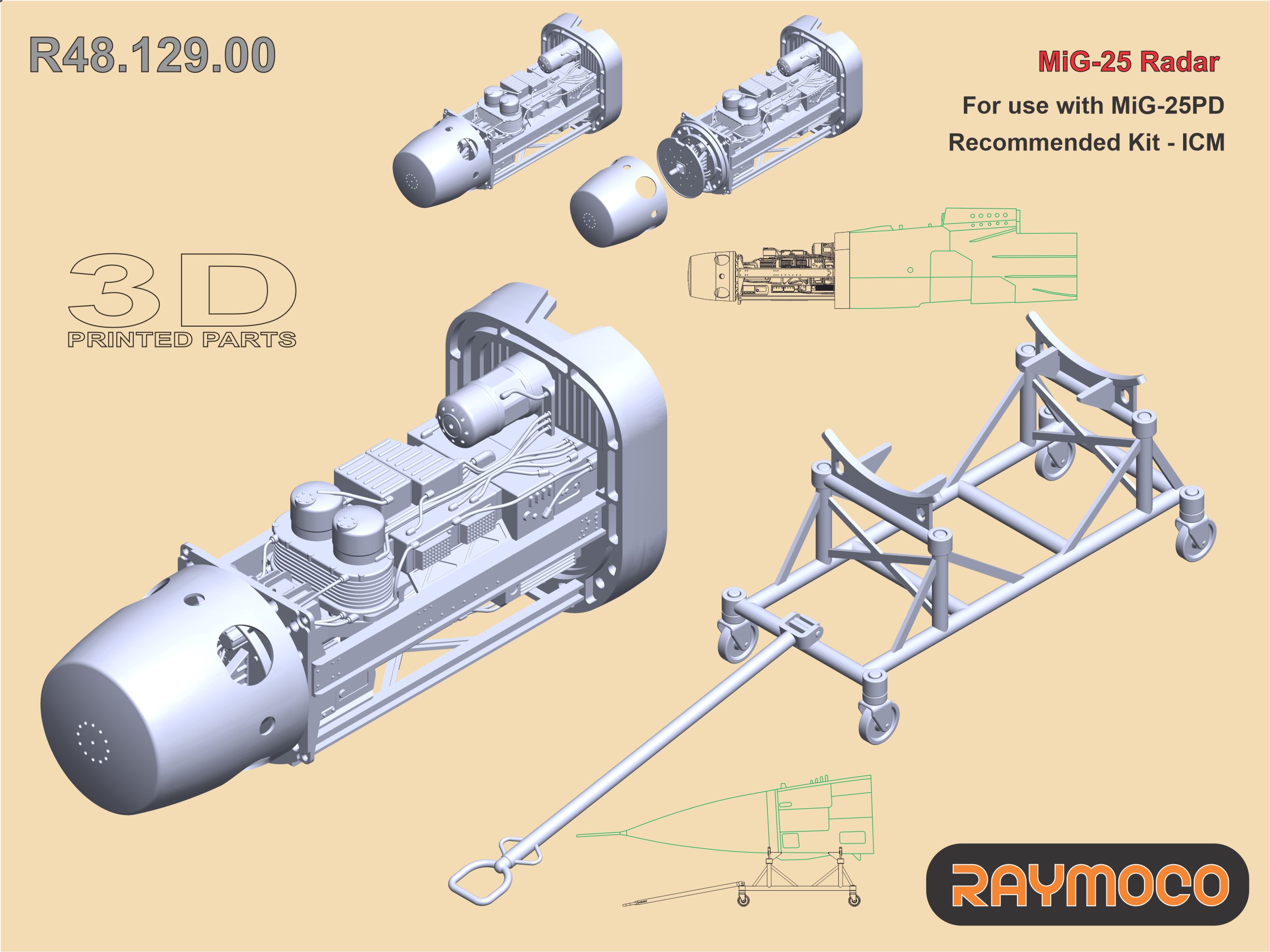 Дополнения из смолы 1/48 MiG-25 Radar (Raymoco)