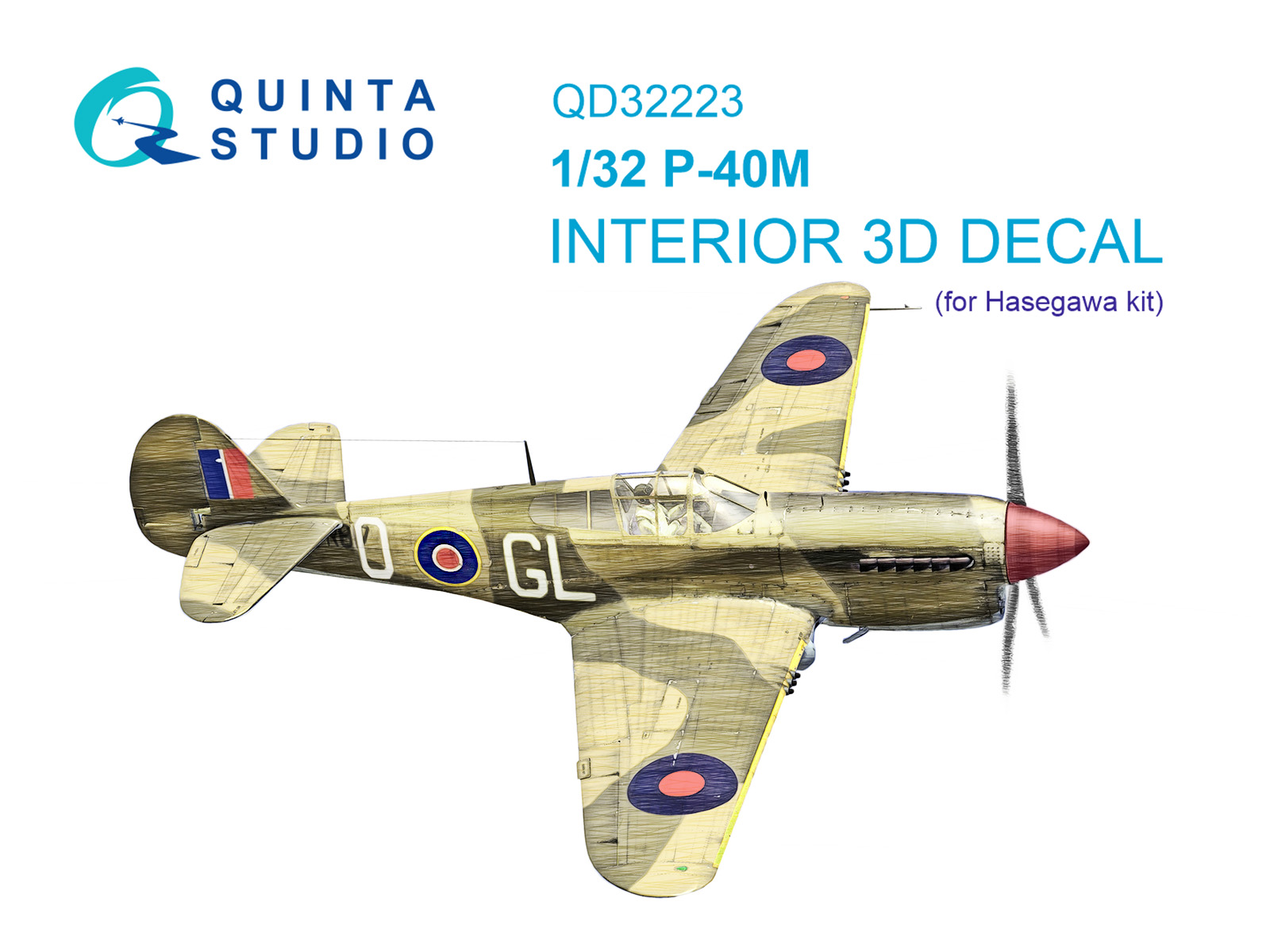 3D Декаль интерьера кабины P-40M (Hasegawa)