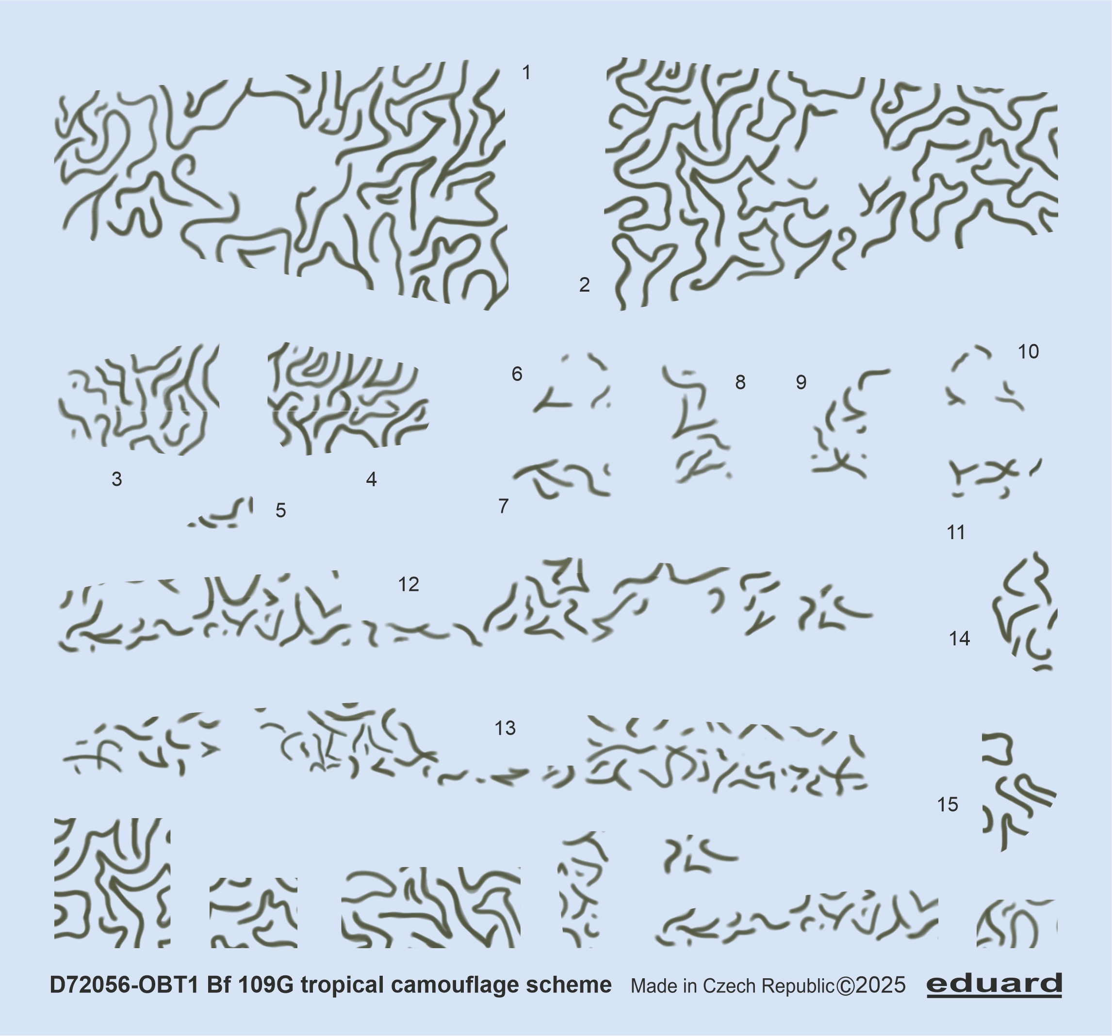 Декаль 1/72 Bf 109G tropical camoufl.scheme (EDU)