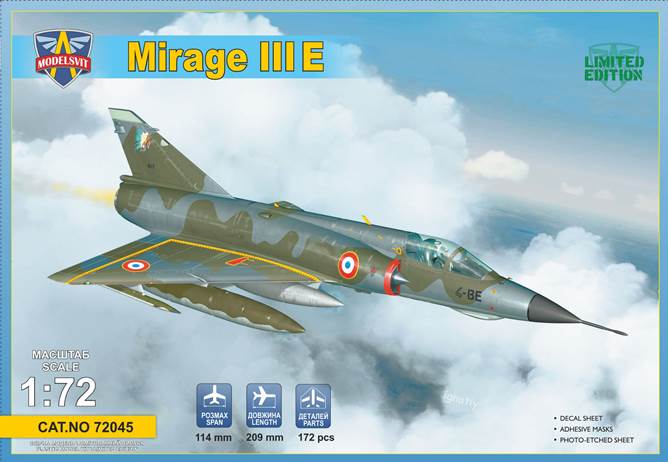 Сборная модель 1/72 Dassault Mirage IIIE (Modelsvit)