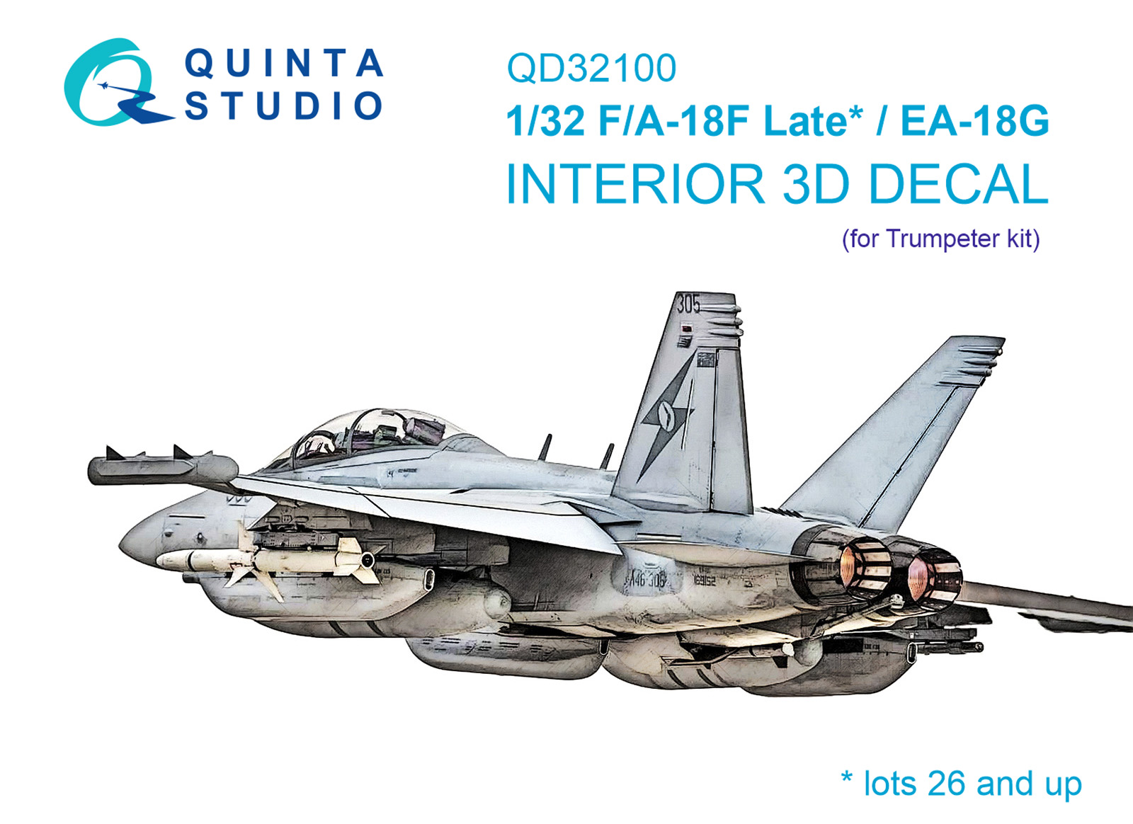 3D Декаль интерьера кабины F/A-18F late / EA-18G (Trumpeter)