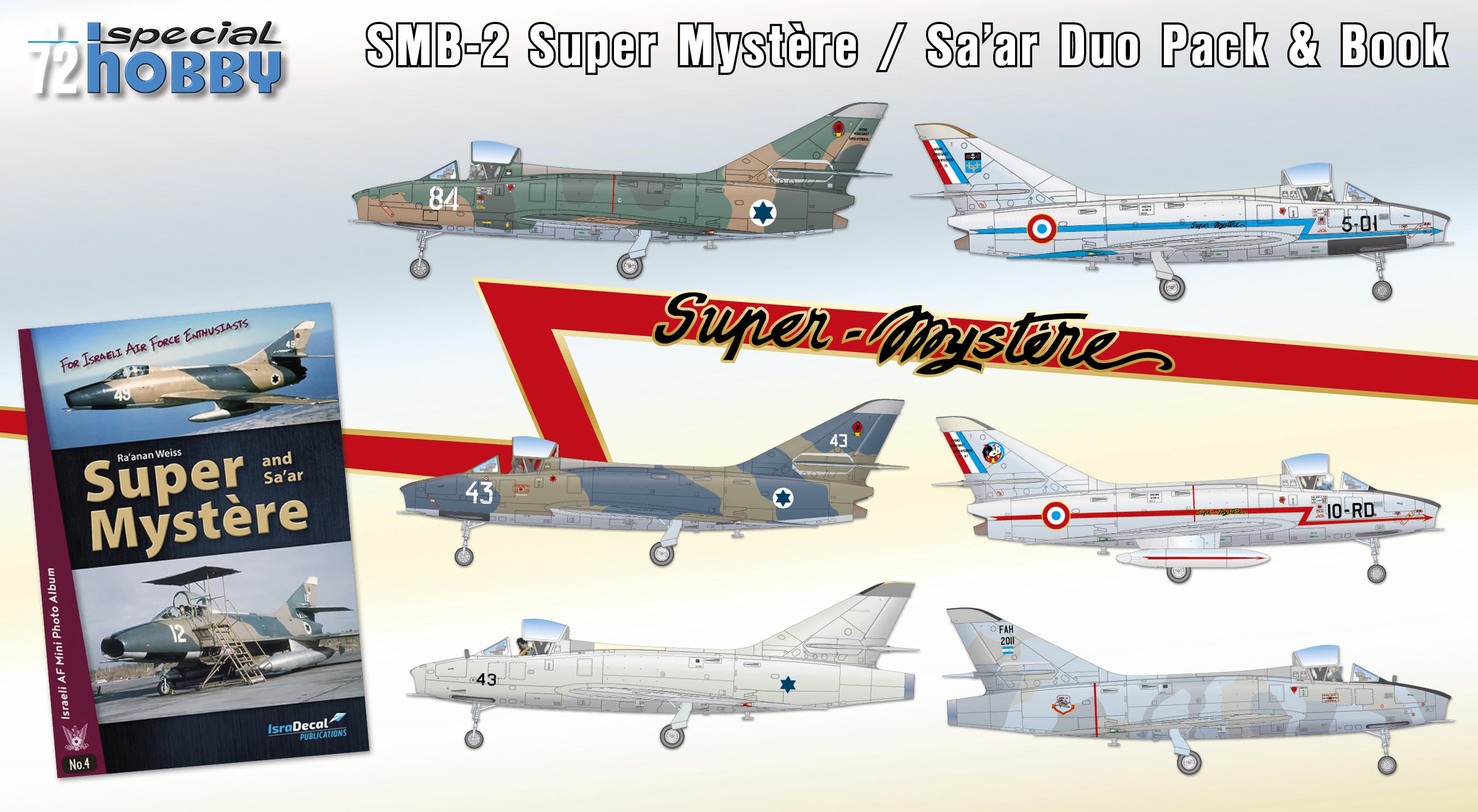 Сборная модель 1/72 Dassault SMB-2 Super Mystere/Sa'ar Duo Pack & Book The SMB.2 (Special Hobby)
