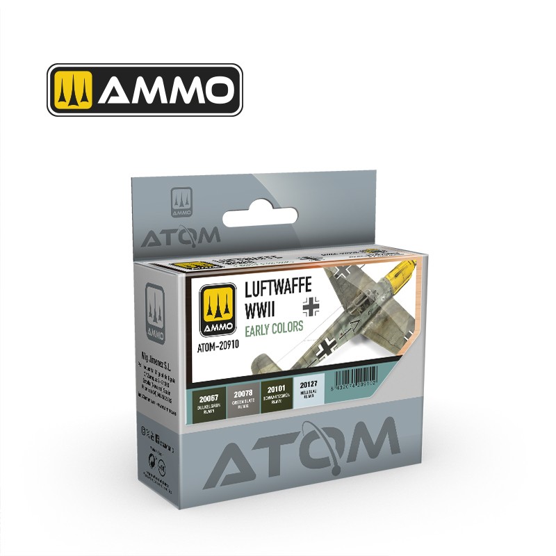 Набор акриловых красок ATOM Ранние цвета люфтваффе времен Второй мировой 20 ml x 4 (Ammo Mig) 