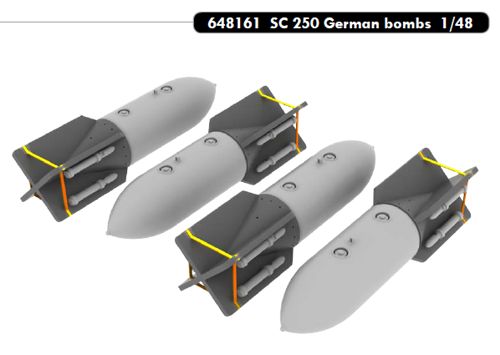 Дополнения из смолы 1/48 4 x German bombs SC-250