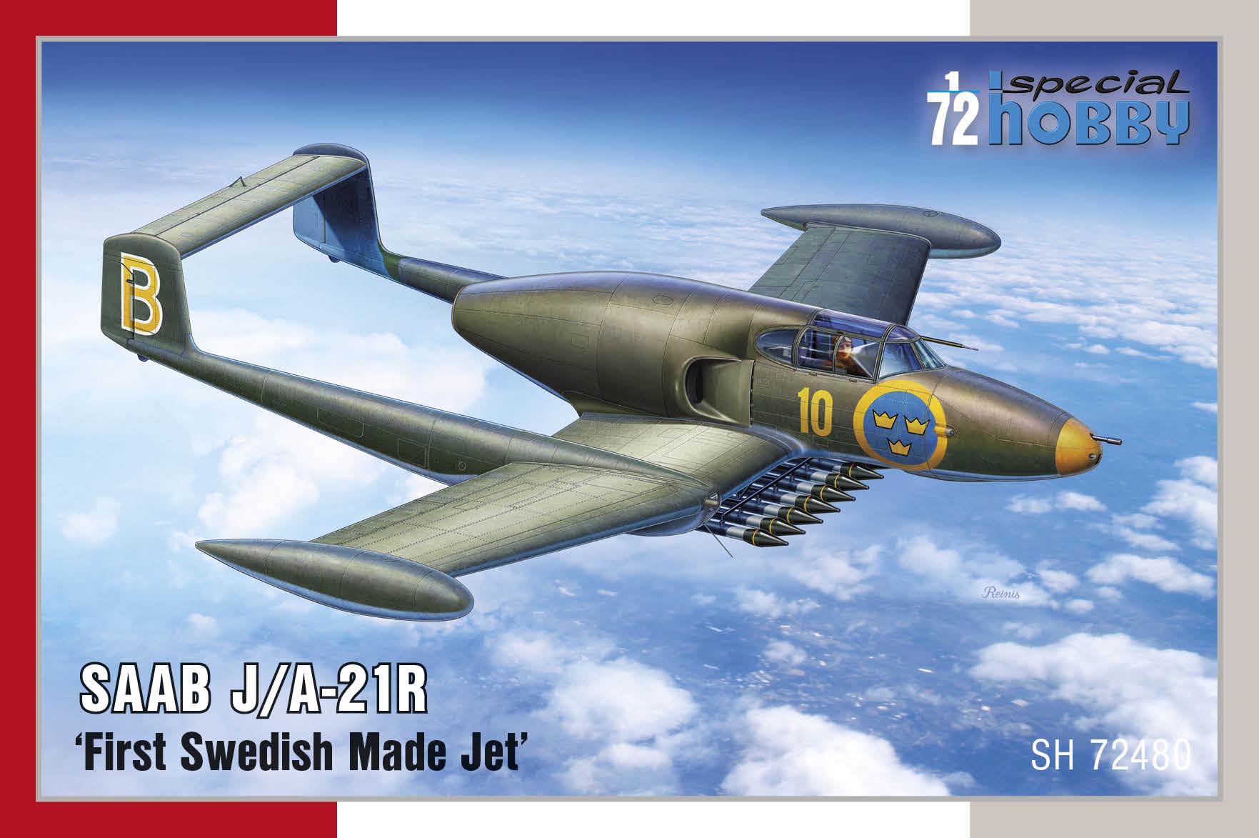 Сборная модель 1/72 SAAB J/A-21R 'First Jet made in Sweden'  (Special Hobby)