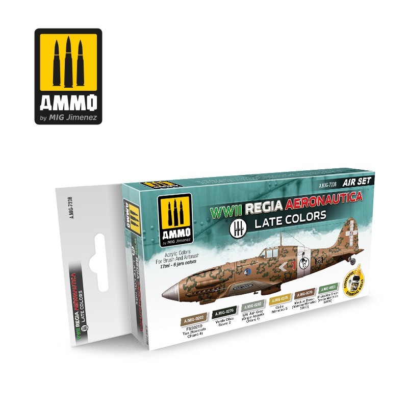 Набор акриловых красок WWII Regia Aeronautica Late Colors (Ammo Mig) (6x17ml)