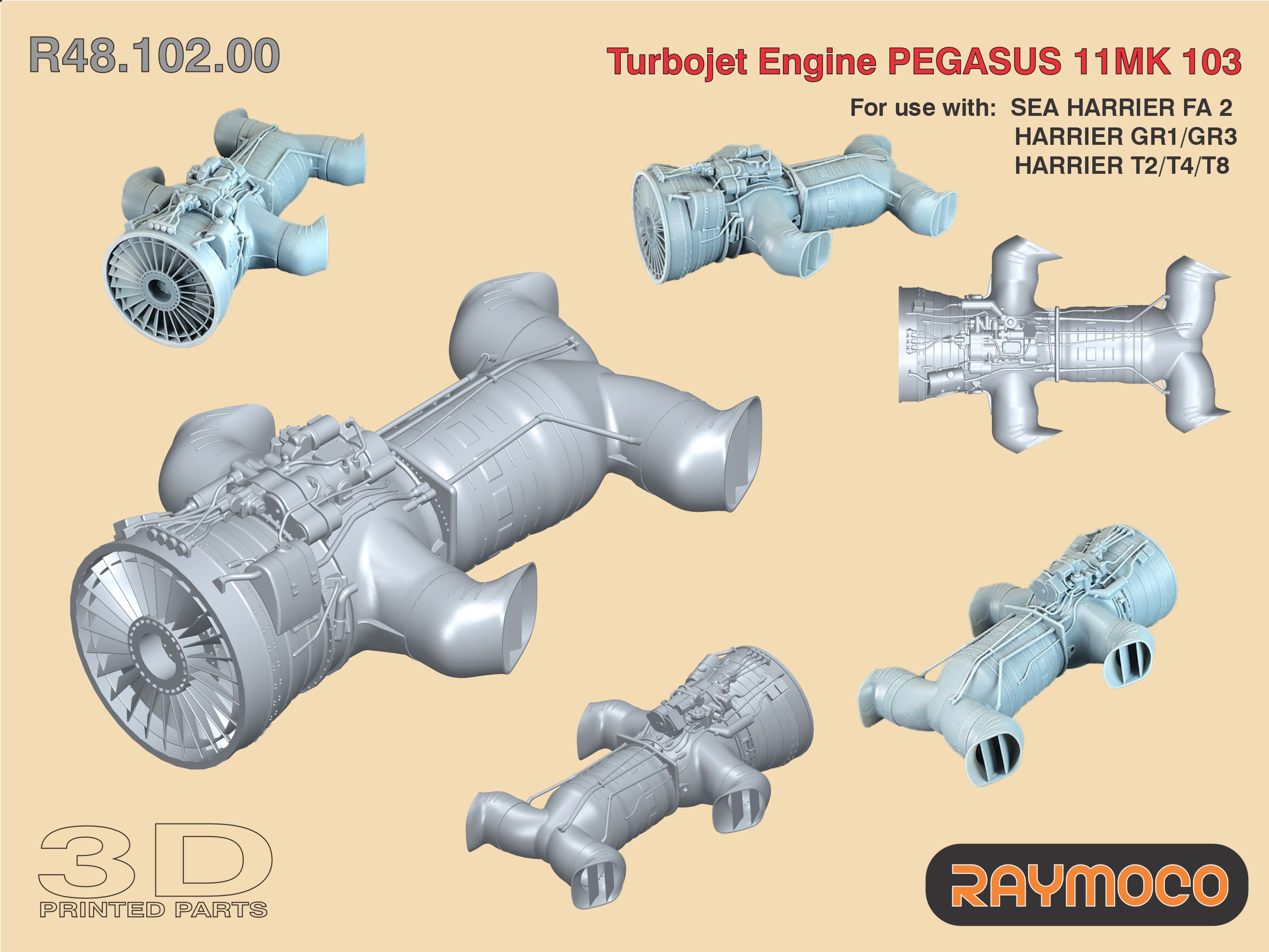 Дополнения из смолы 1/48 Turbo Jet Engine PEGASUS 11 MK 103 (Raymoco)