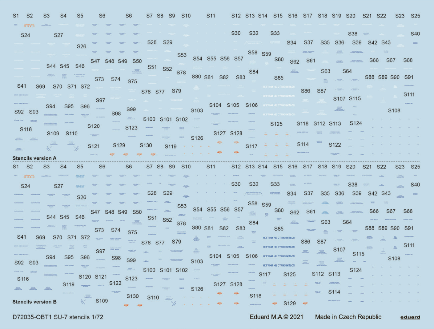Декаль 1/72 Су-7 (технадписи) (MSVIT)