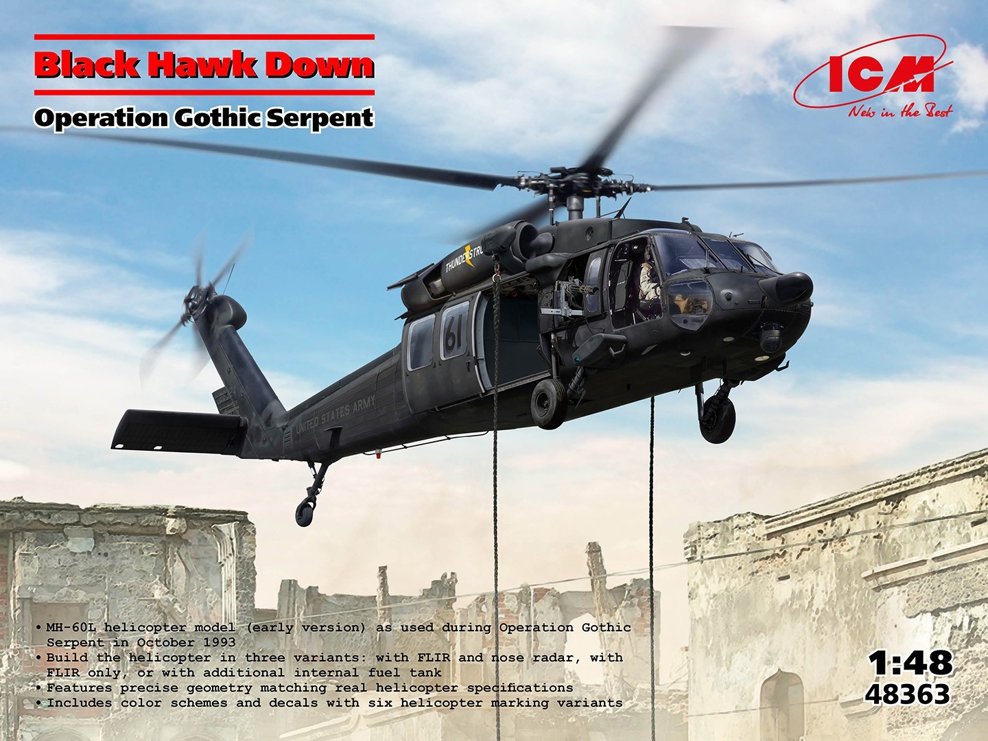 Сборная модель 1/48 Black Hawk Down, Operation Gothic Serpent (ICM)