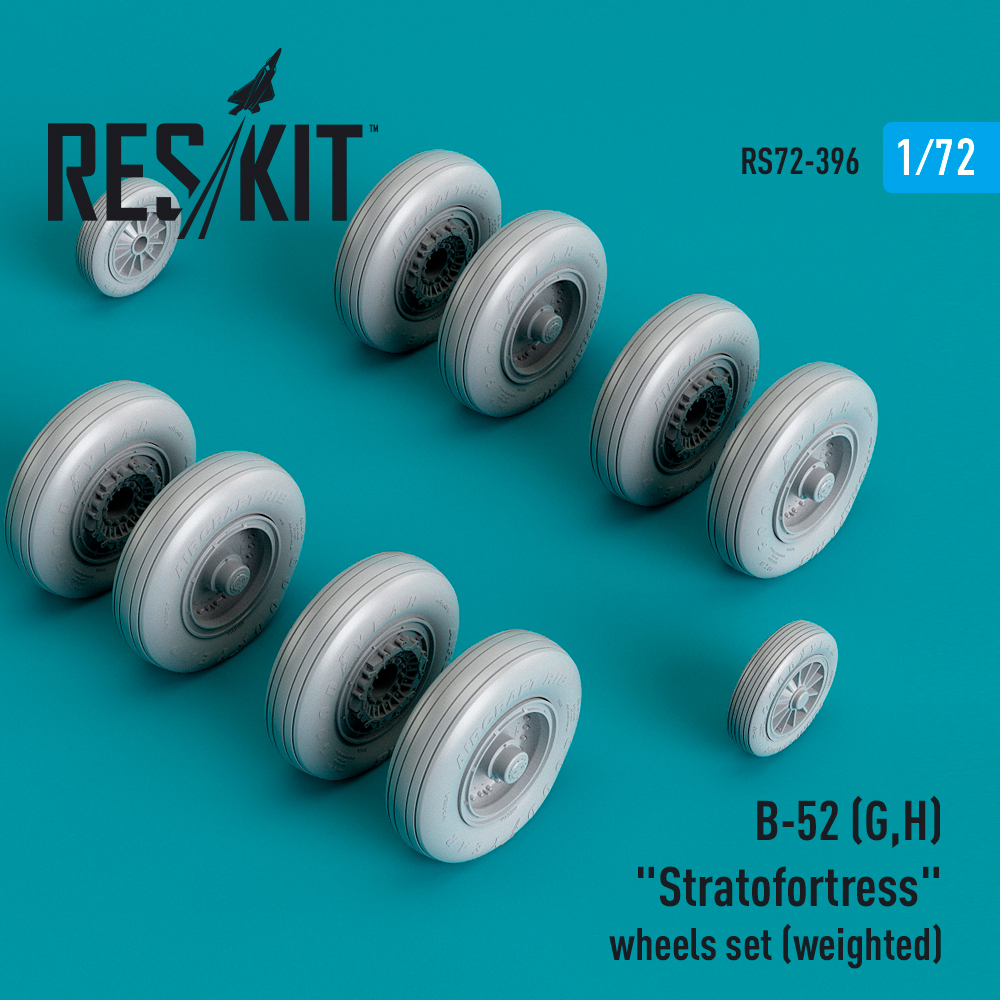 Дополнения из смолы 1/72 Boeing B-52G/B-52H "Stratofortress" wheels set (weighted) (ResKit)