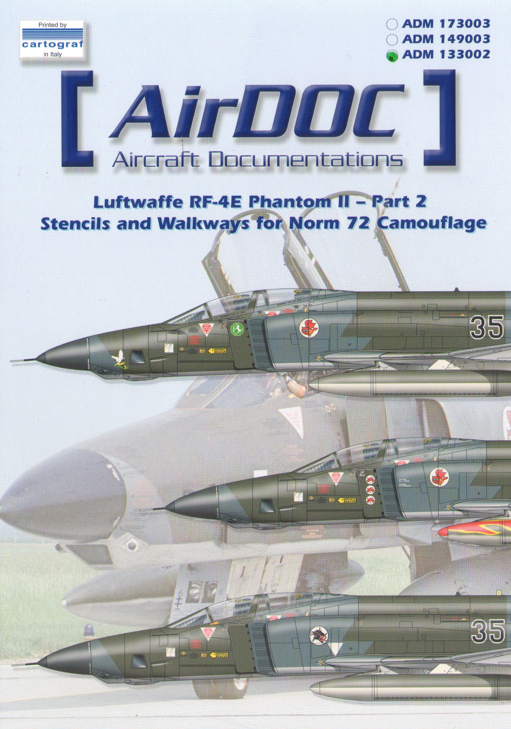 Декаль 1/32 McDonnell RF-4E Phantom II stencils and walkways in Norm 72 camouflage (Airdoc)