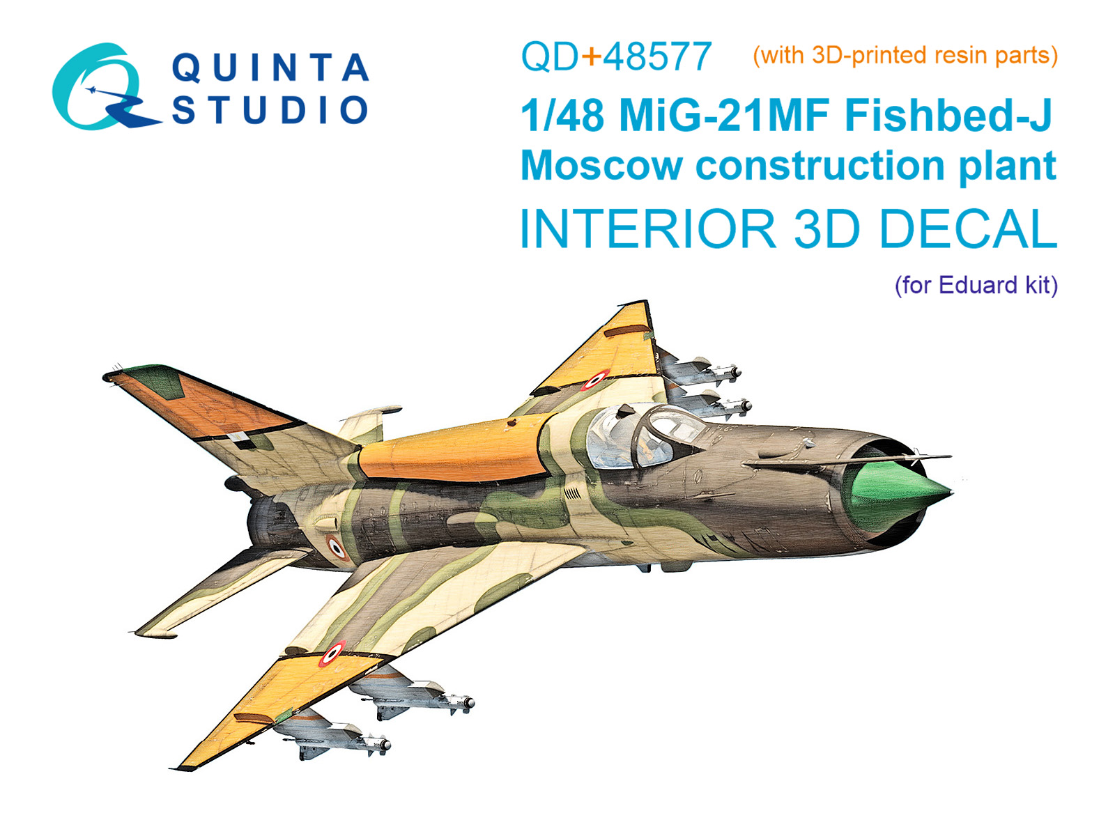 3D Декаль интерьера кабины МиГ-21МФ (Московского завода) (Eduard) (с 3D-печатными деталями)