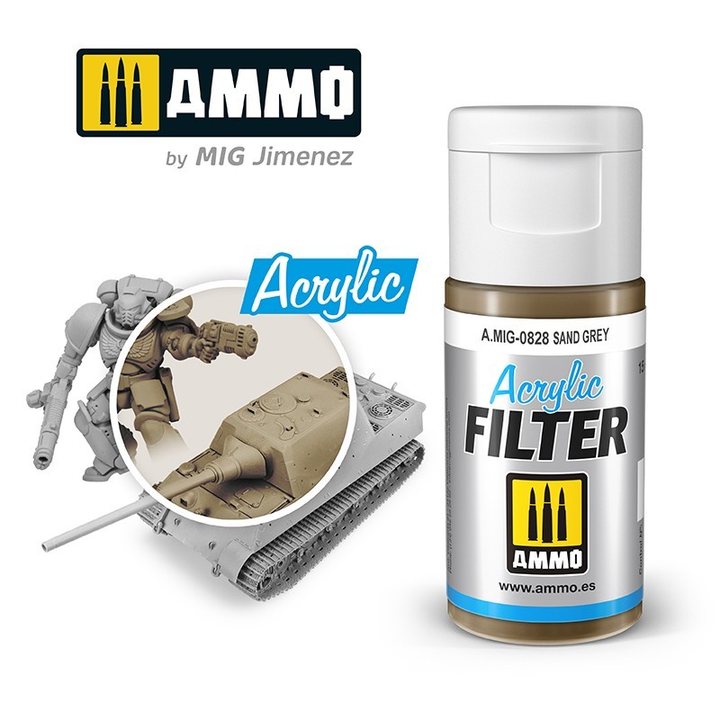 Акриловый фильтр ACRYLIC FILTER Sand Grey (15mL) (Ammo Mig)