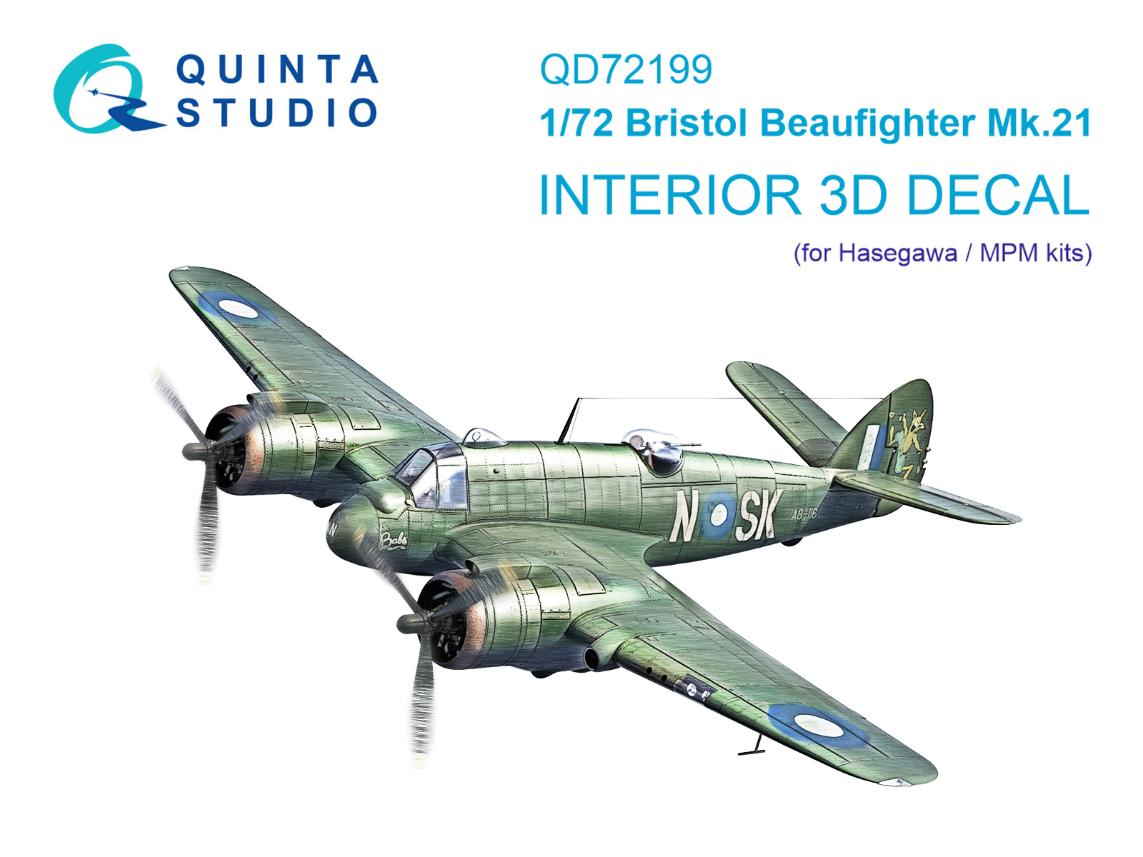 3D Декаль интерьера кабины Bristol Beaufighter Mk.21 (Hasegawa/MPM)