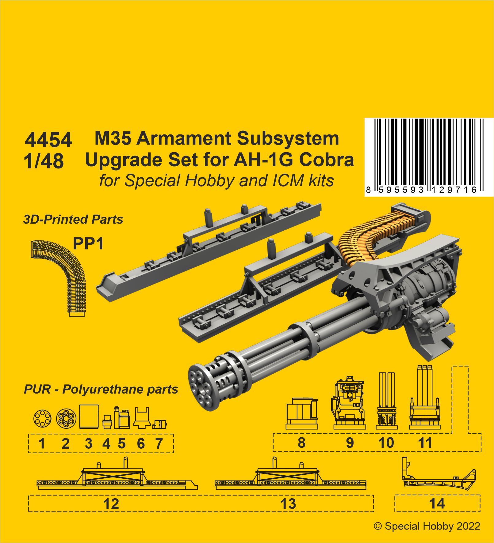 Дополнения из смолы 1/48 Набор для модернизации подсистемы вооружения M35 для AH-1G Cobra (SH kits)