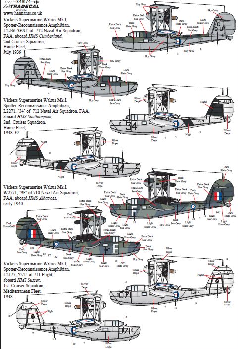 Декаль 1/48 Supermarine Walrus Mk.I Collection. (8) (Xtradecal)