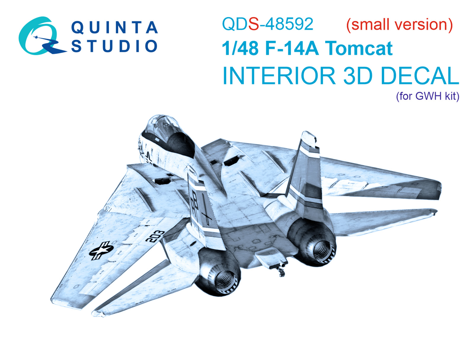 3D Декаль интерьера кабины F-14A Tomcat (GWH) (малая версия)