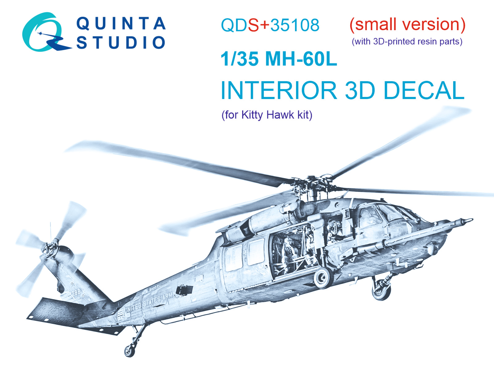 3D Декаль интерьера кабины MH-60L (KittyHawk) (Малая версия) (с 3D-печатными деталями)