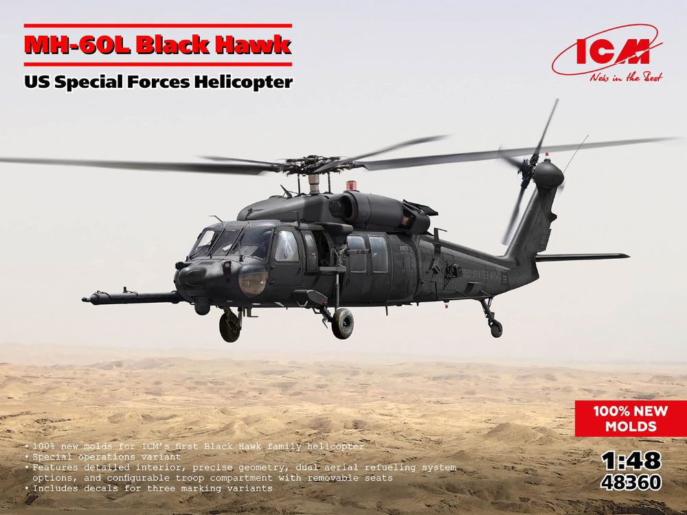 Сборная модель 1/48 Sikorsky MH-60L Black Hawk (ICM)