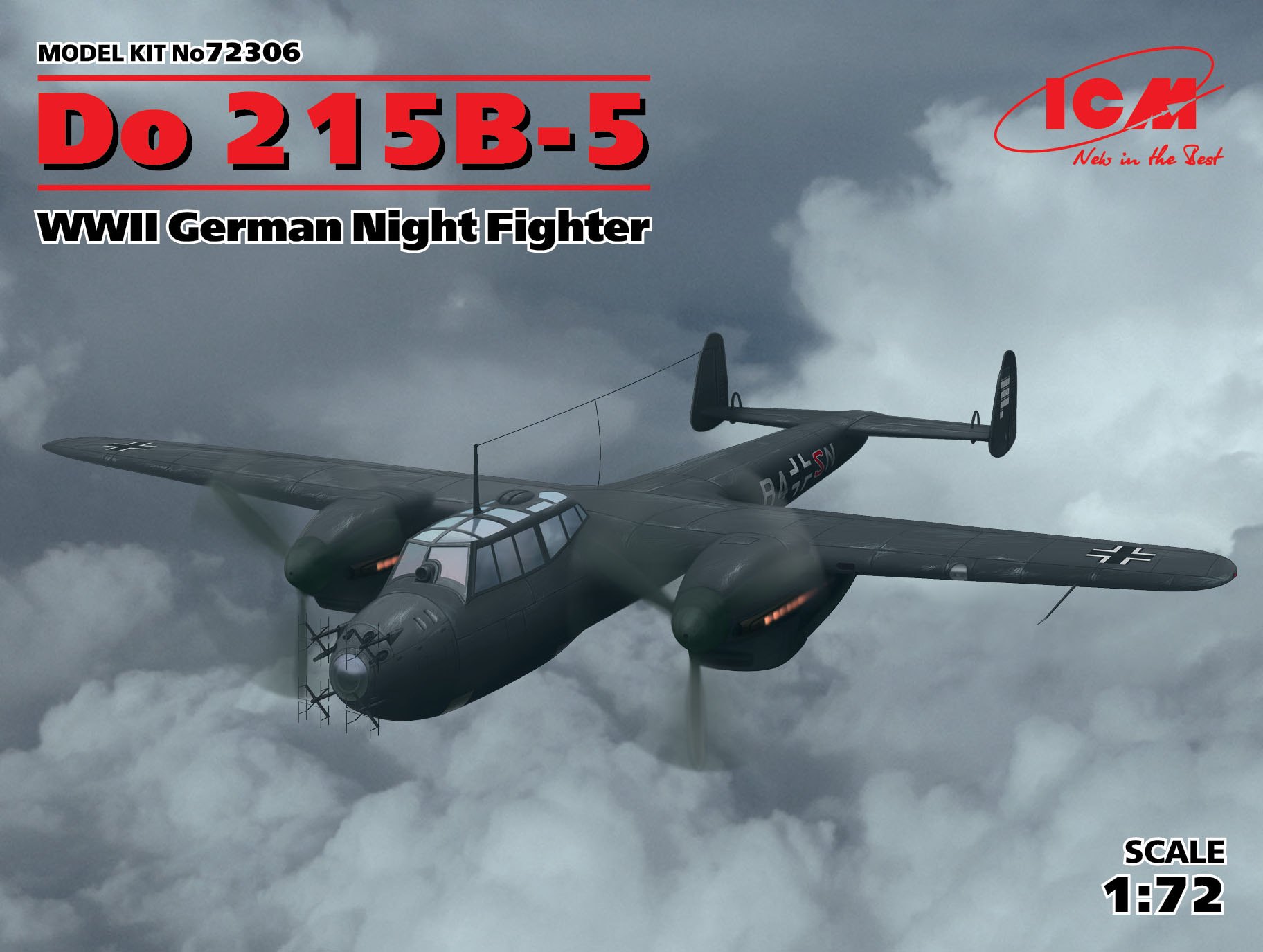 Сборная модель 1/72 Dornier Do 215B-5 German WWII Night (ICM)