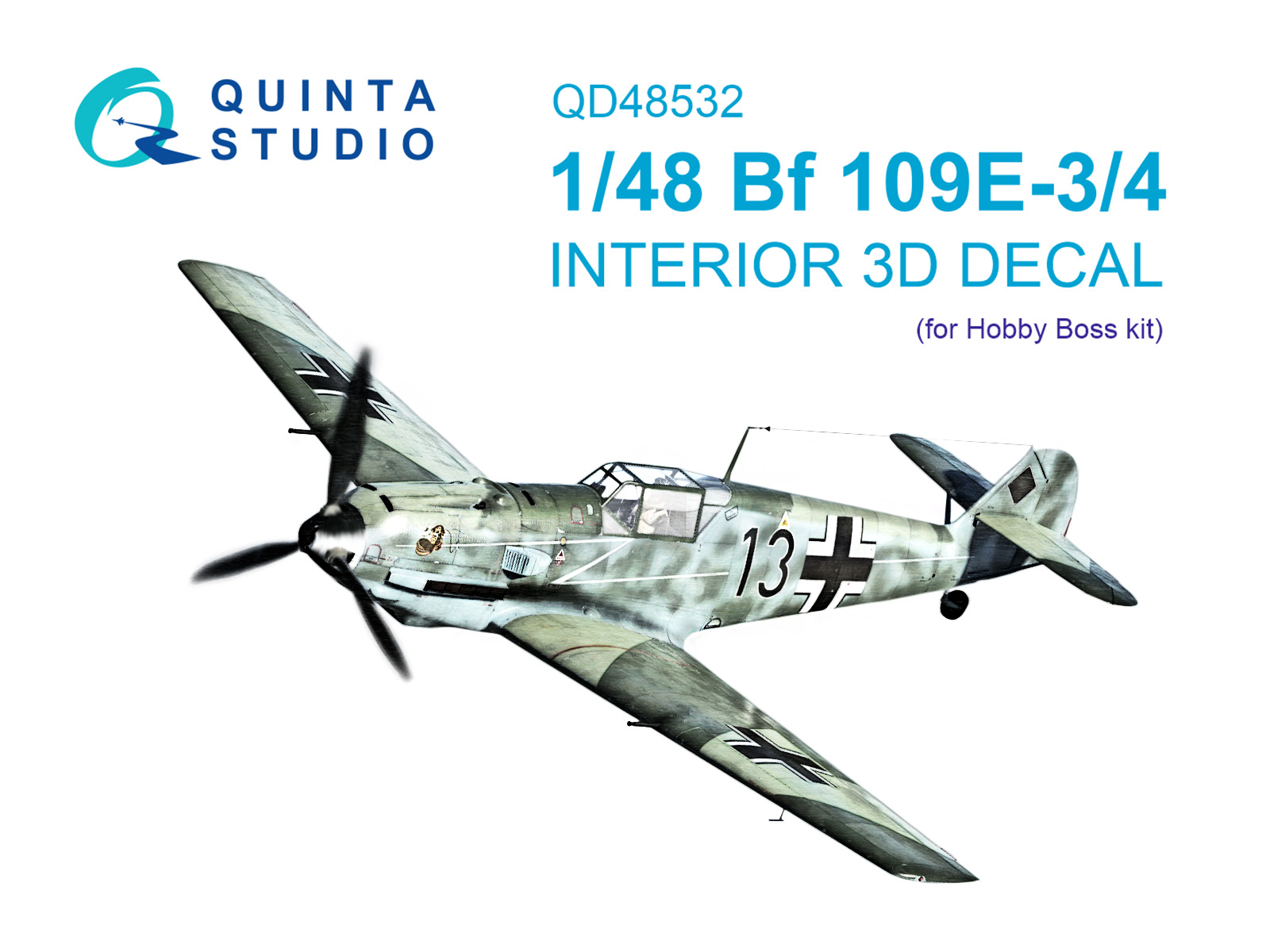 3D Декаль интерьера кабины Bf 109E-3/4 (HobbyBoss)