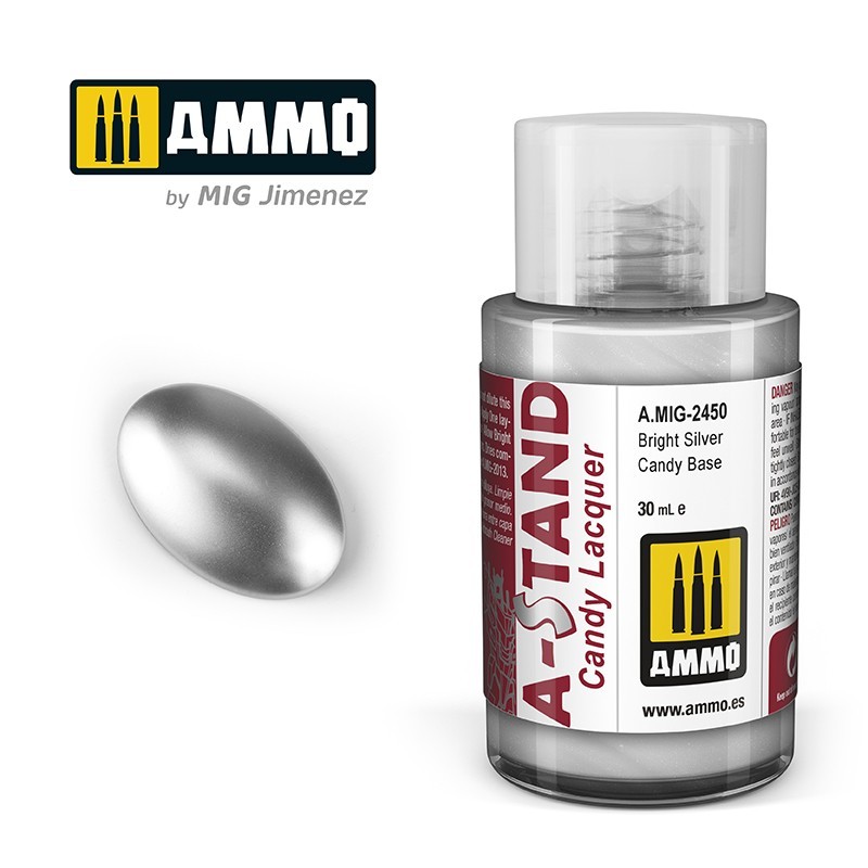 Лак A-STAND Bright Silver Candy Base(Ammo Mig) (30ml)