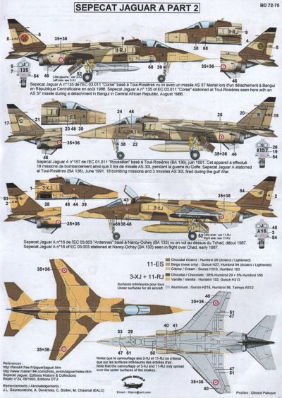 Декаль 1/72 Sepecat Jaguar A Part 2 (Berna Decals)