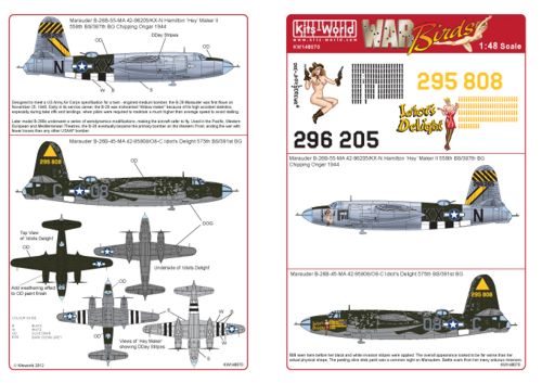 Декаль 1/48 Martin Marauders B-26B-55-MA (Kits-World)