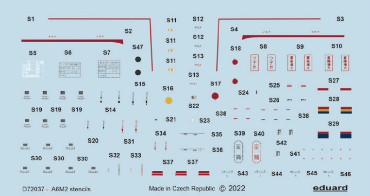 Декаль 1/72 A6M2 stencils (TAM/AIRF/HAS)