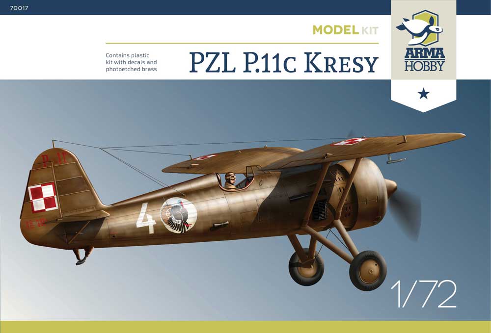 Сборная модель 1/72 PZL P.11c Kresy (Arma Hobby)