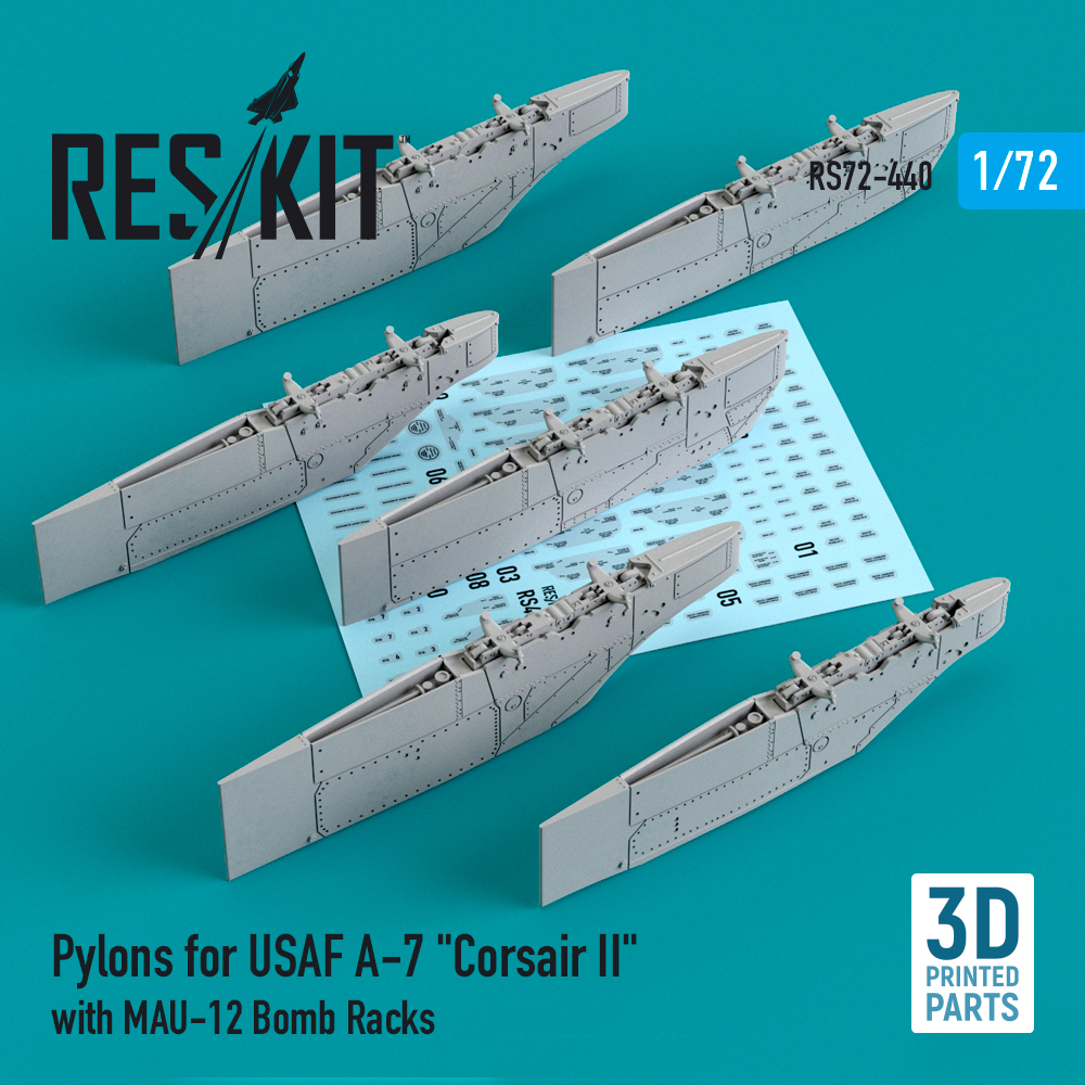 Дополнения из смолы 1/72 Pylons for USAF LTV A-7 Corsair II with MAU-12 Bomb Racks (ResKit)