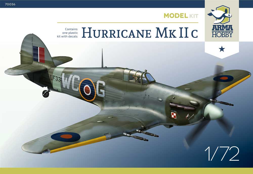 Сборная модель 1/72 Hawker Hurricane Mk.IIc (Arma Hobby)