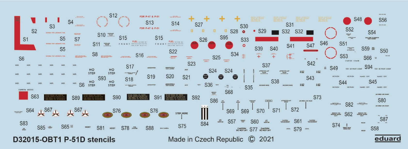 Декаль 1/32 P-51D stencils (REV/TAM)