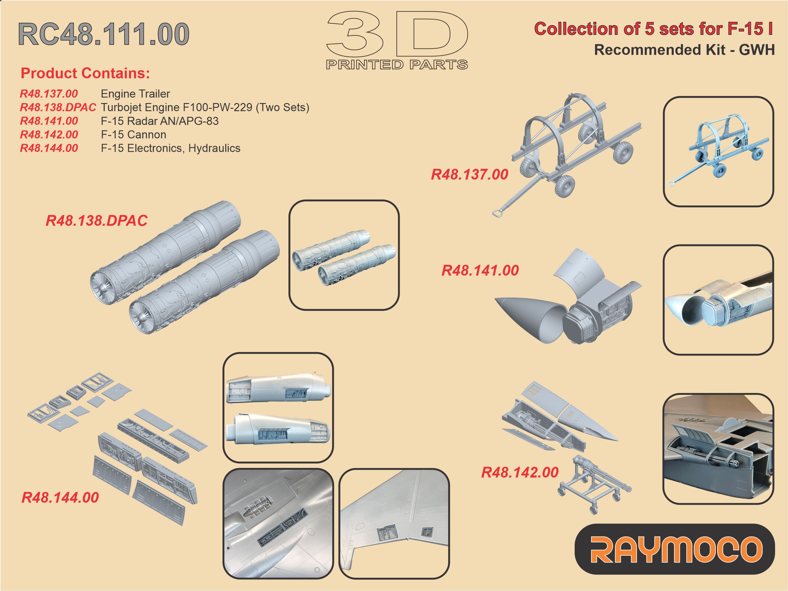 Дополнения из смолы 1/48 Collection of 5 sets for F-15 I (GWH) (Raymoco)