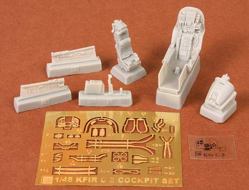 Дополнения из смолы 1/48 IAI Kfir C-2 cockpit set (for Kinetic Model kits) 