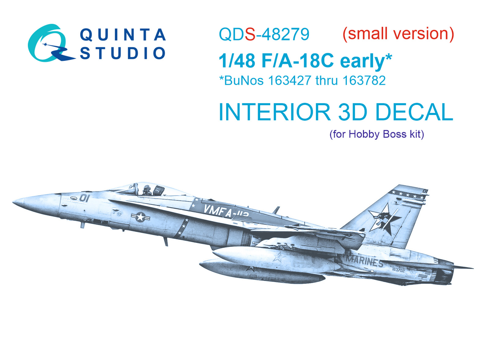3D Декаль интерьера кабины F/A-18C early (HobbyBoss)(Малая версия)