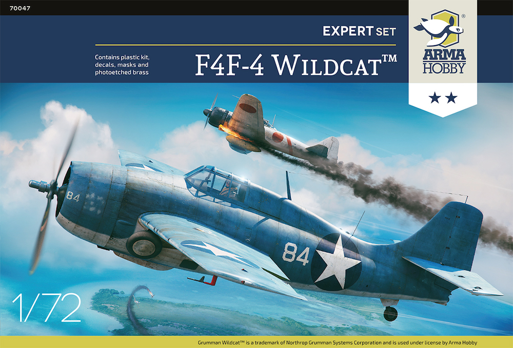 Сборная модель 1/72 F4F-4 Wildcat Expert Set (Arma Hobby)