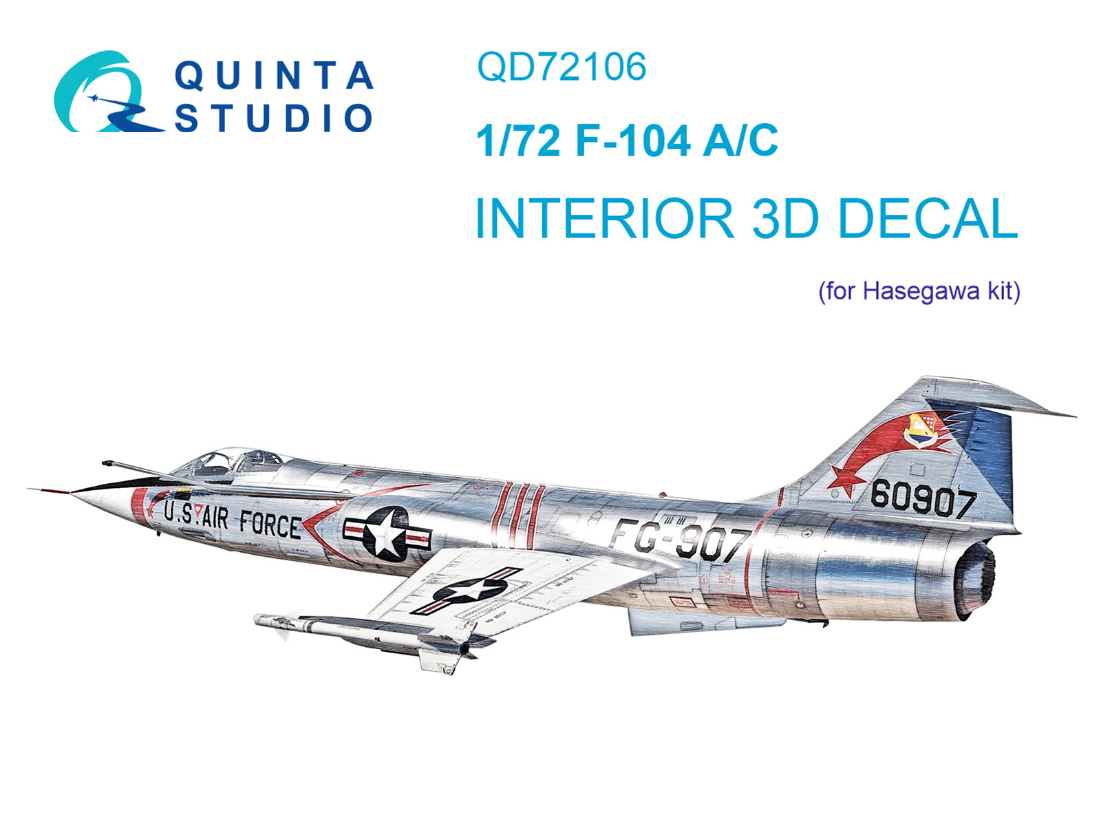 3D Декаль интерьера кабины F-104 A/C (Hasegawa)