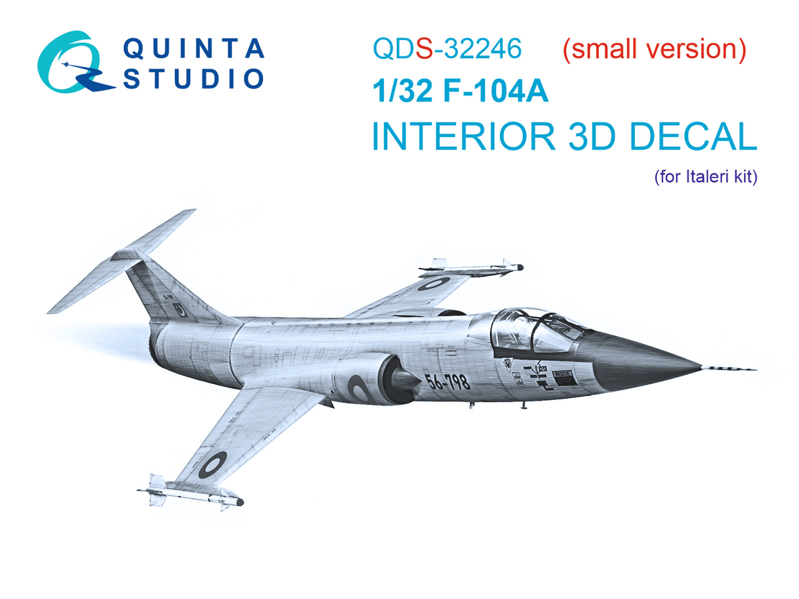 3D Декаль интерьера кабины F-104A (Italeri) (малая версия)