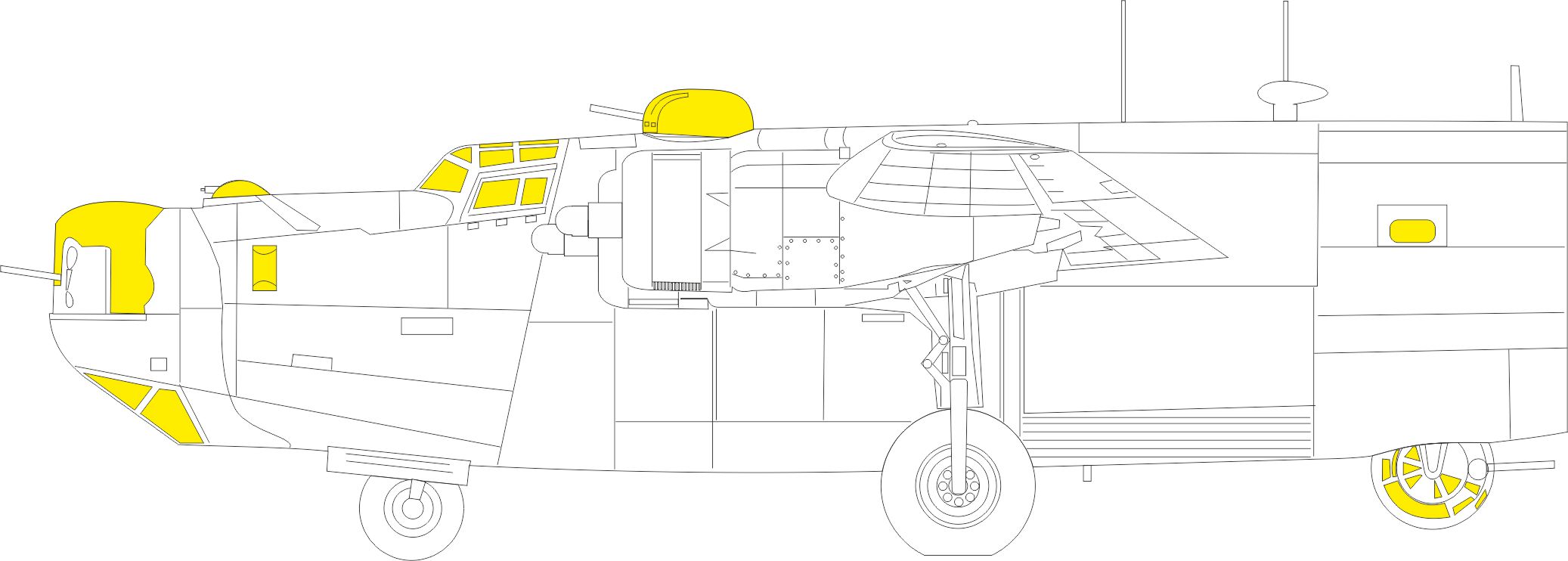 Окрасочная маска 1/72 Consolidated B-24H Liberator (designed to be used with Airfix kits) 