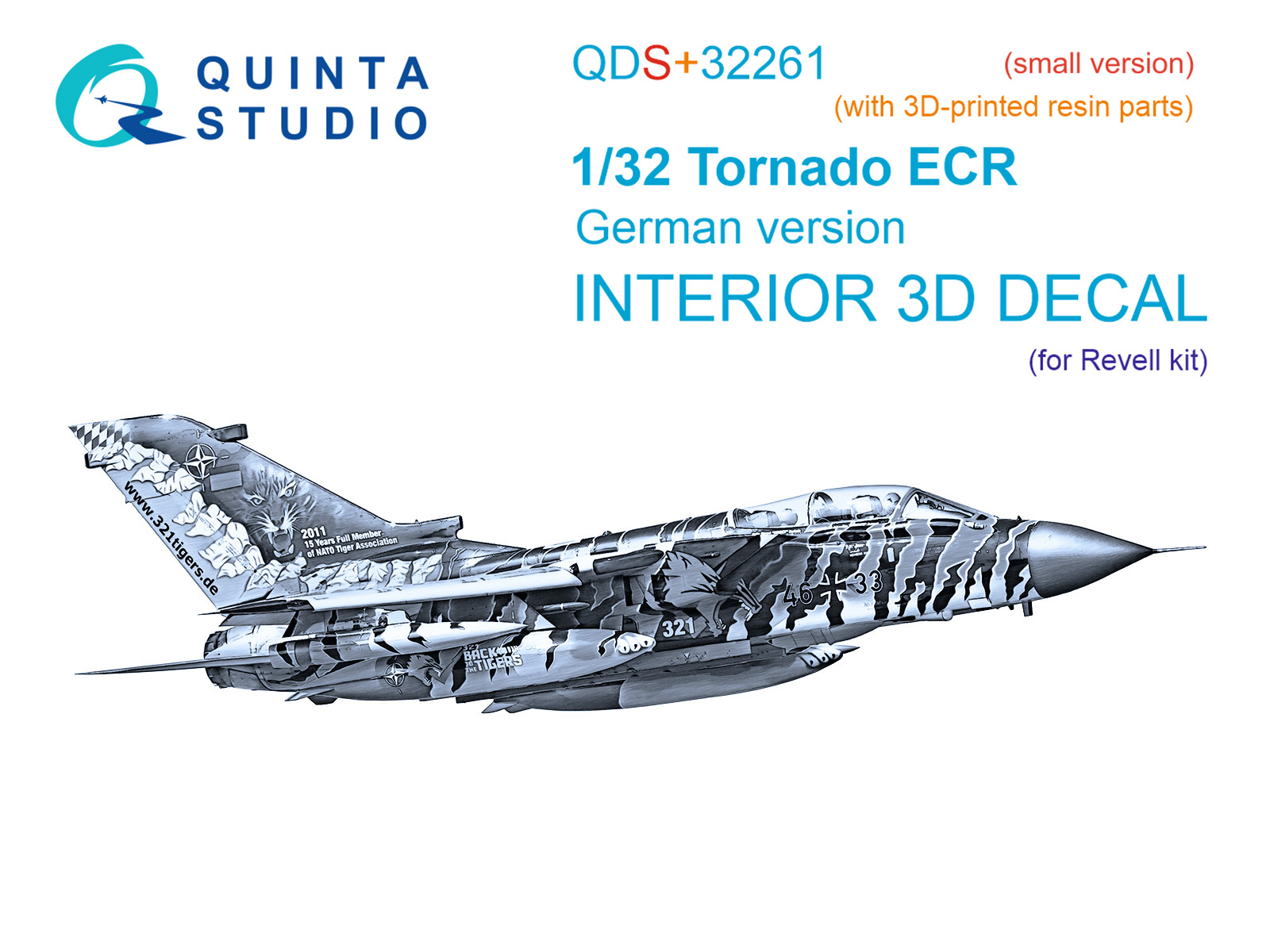 3D Декаль интерьера кабины Tornado ECR (ВВС Германии) (Revell) (с 3D-печатными деталями) (малая верс