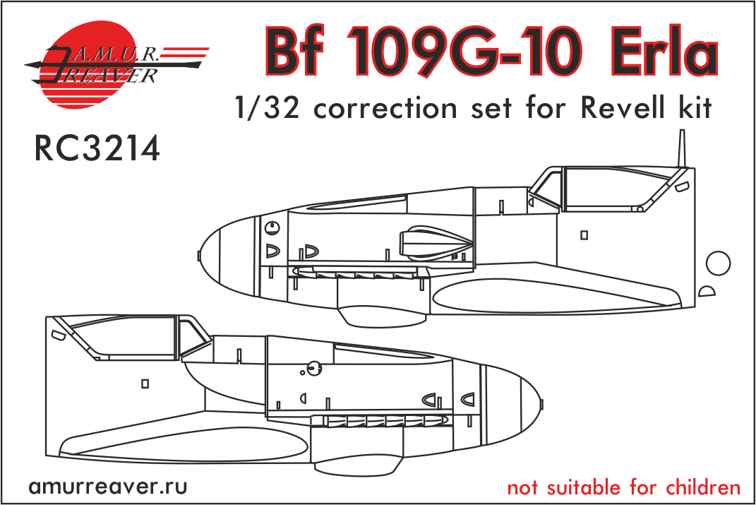 Дополнения из смолы 1/32 Bf109G-10 Erla корректирующий набор для Revell (A.M.U.R.Reaver)