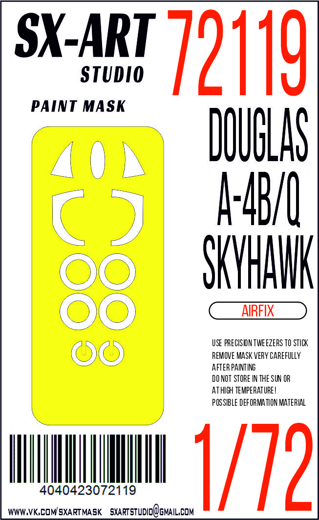 Окрасочная маска 1/72 Douglas A-4B/Q Skyhawk (Airfix)