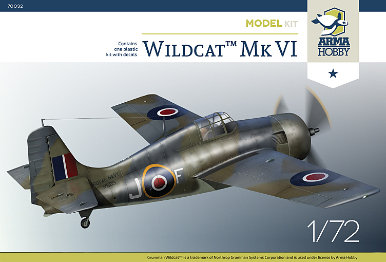 Сборная модель 1/72 Grumman Wildcat Mk.VI (Arma Hobby)