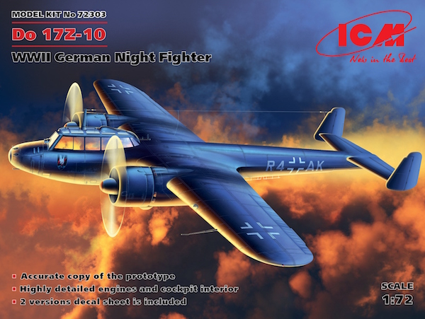 Сборная модель 1/72 Dornier Do 17Z-10 German WWII Night Fighter (ICM)