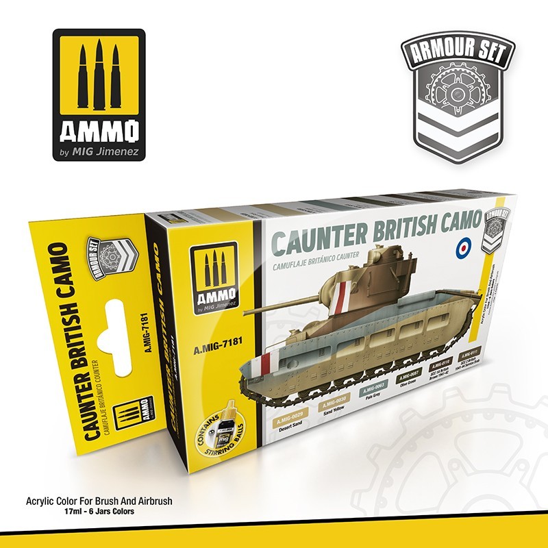 Набор акриловых красок Caunter British Camo (Ammo Mig) (6x17ml)