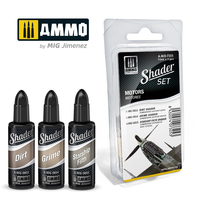 Набор акриловых красок SHADER Set Motors (Ammo Mig) (3x10ml)