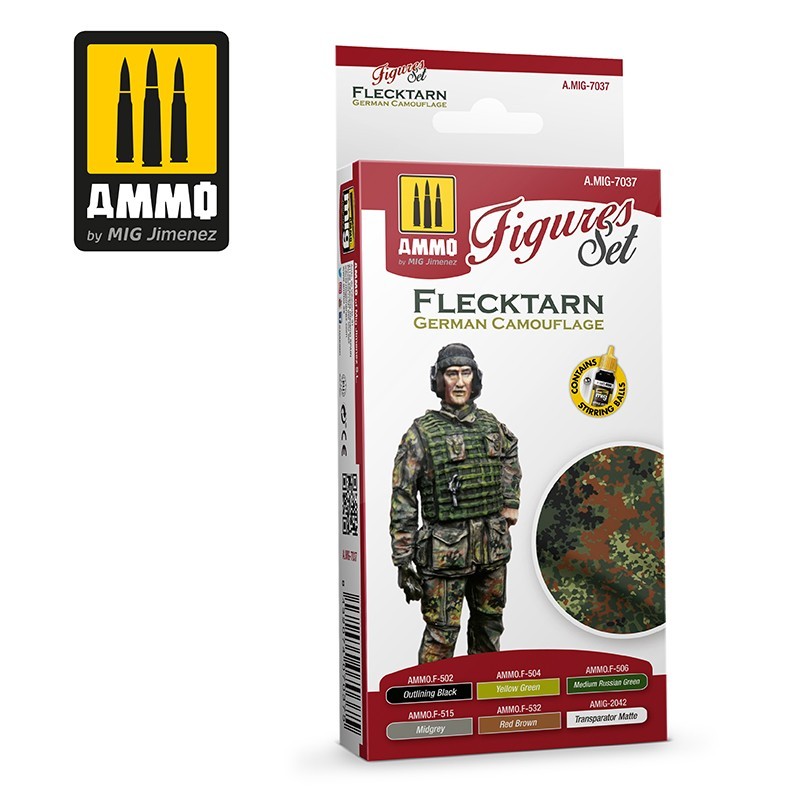 Набор акриловых красок Flecktarn German Camouflage Set (Ammo Mig) (6x17ml)